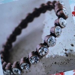 PlunderDesign black rhinestones set in gun metal magnetic bangle